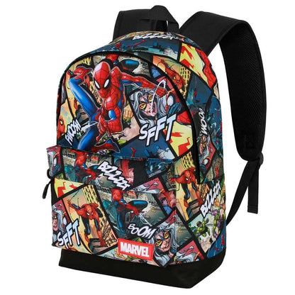 Mochila Marvel Spider-Man con estampado de viñetas y bolsillo frontal