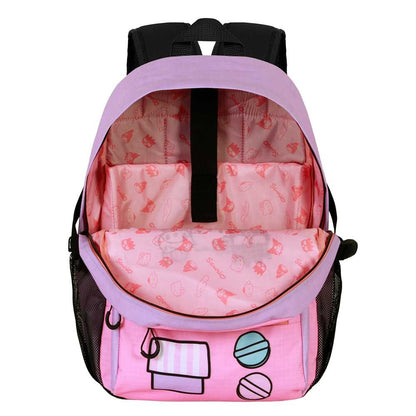 Mochila rosa y lila Hello Kitty Gashapon con bolsillos - 4