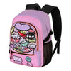Mochila rosa y lila Hello Kitty Gashapon con bolsillos