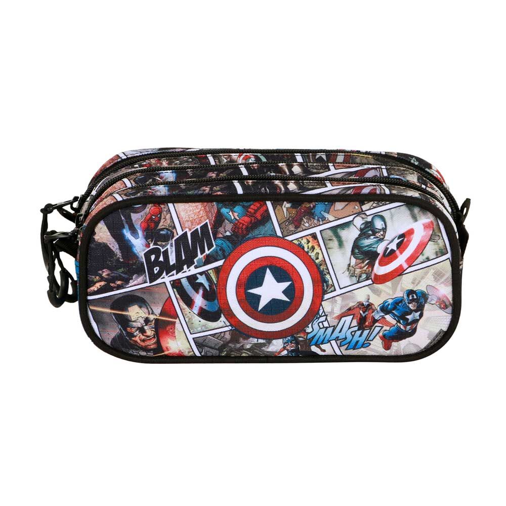 Portatodo triple de Capitán América Marvel con diseño de cómic - 2