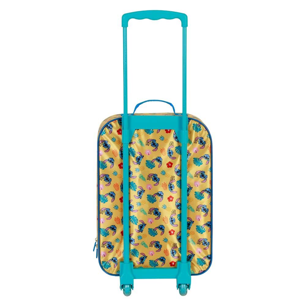 Maleta trolley infantil Disney Stitch Ocean con relieve 3D y asa regulable - 3