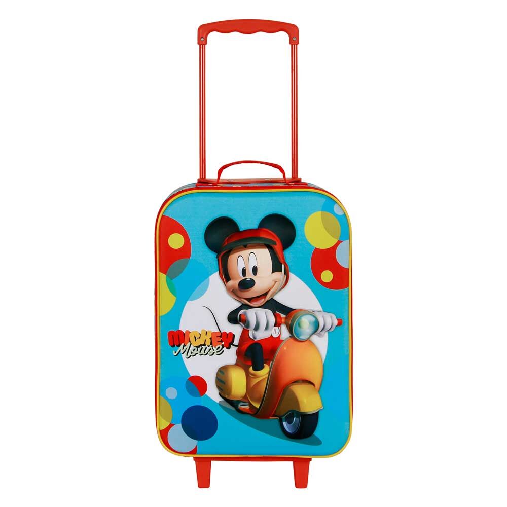Maleta trolley infantil de Mickey Mouse en scooter con diseño 3D - 2