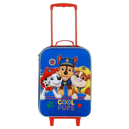 Maleta trolley infantil Paw Patrol azul con relieve frontal y asa roja - 4