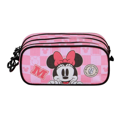 Portatodo triple rosa de Minnie Disney con tres cremalleras - 2