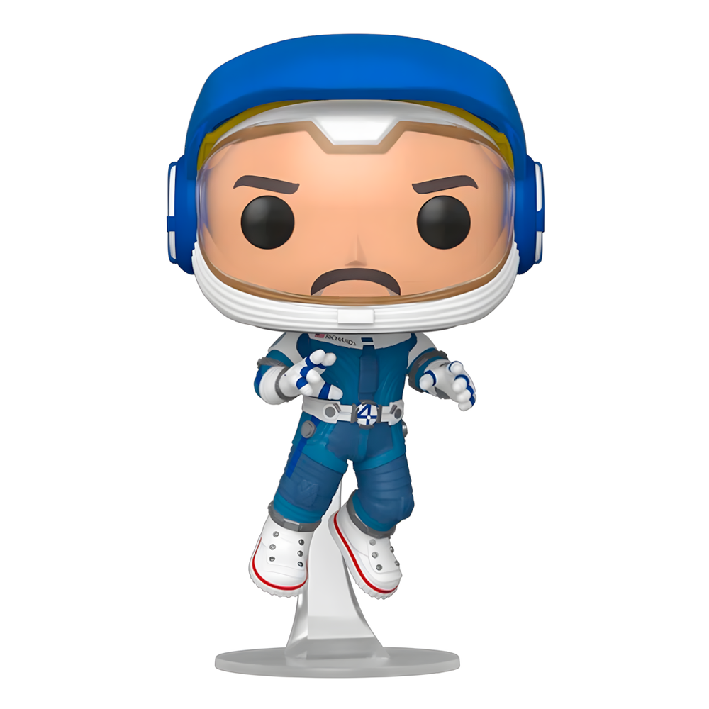 Figura Funko POP! de Mister Fantastic con traje azul y casco
