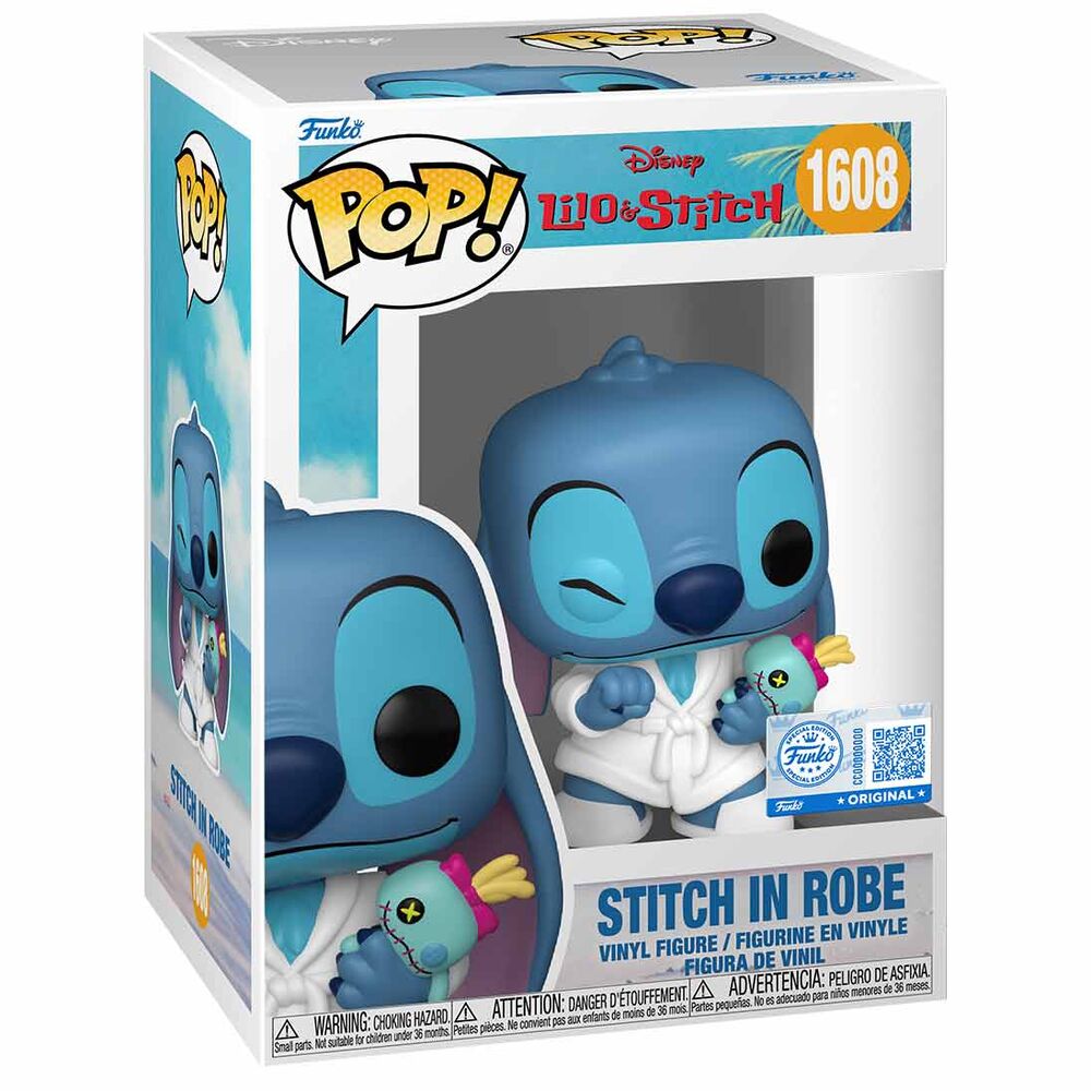 Figura Funko POP de Stitch con bata blanca y un muñeco - 2