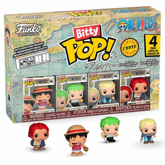 Pack Funko Bitty Pop! One Piece de 4 figuras con expositor
