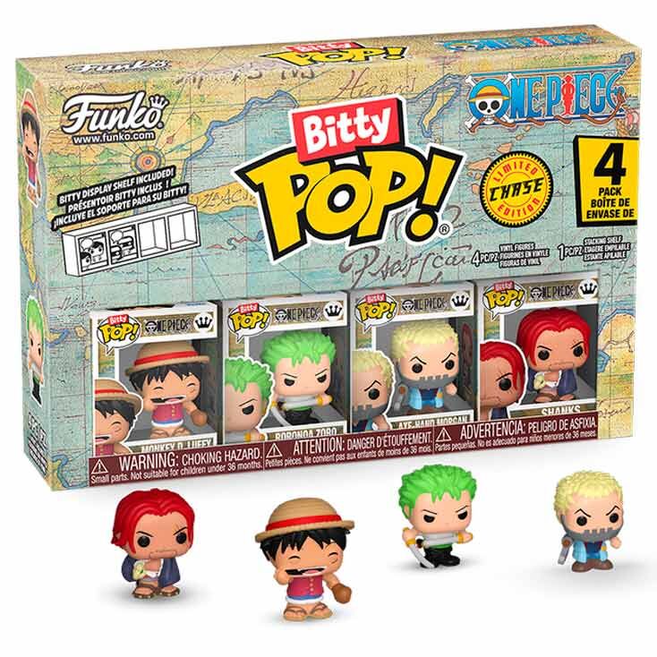 Pack Funko Bitty Pop! One Piece de 4 figuras con expositor