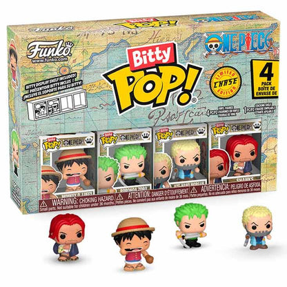 Pack Funko Bitty Pop! One Piece de 4 figuras con expositor