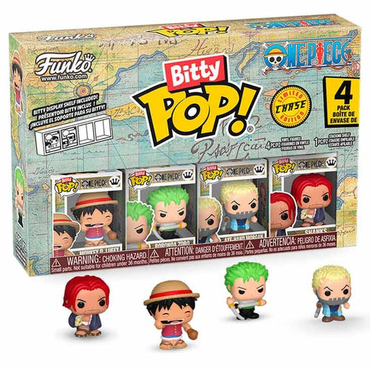 Pack Funko Bitty Pop! One Piece de 4 figuras con expositor