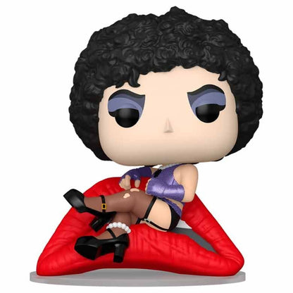 Figura Funko POP! Premium de Frank-N-Furter sentado sobre una base roja