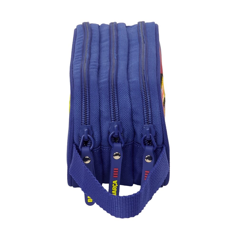Portatodo triple F.C. Barcelona 25/26 azul y granate con asa lateral - 2