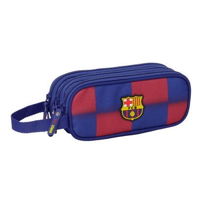 Portatodo triple F.C. Barcelona 25/26 azul y granate con asa lateral