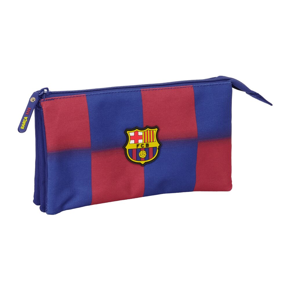 Portatodo triple F.C. Barcelona 25/26 azul y grana con escudo