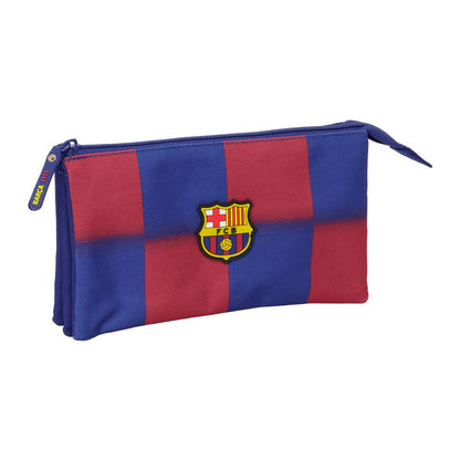 Portatodo triple F.C. Barcelona 25/26 azul y grana con escudo