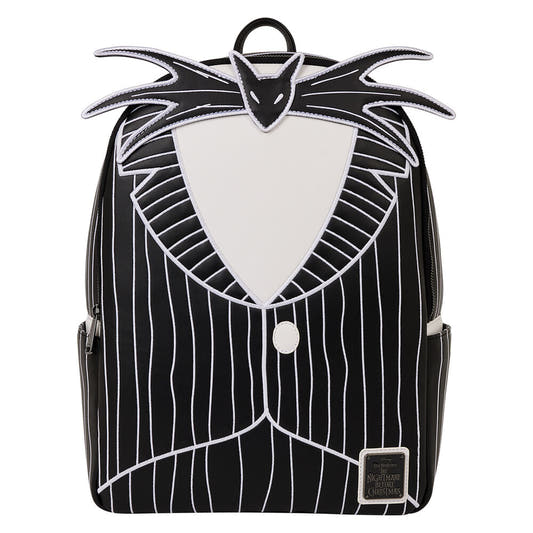 Mochila Loungefly de Jack Skellington negra con rayas blancas
