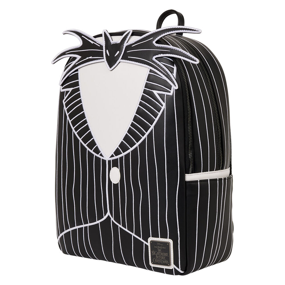 Mochila Loungefly de Jack Skellington negra con rayas blancas - 3