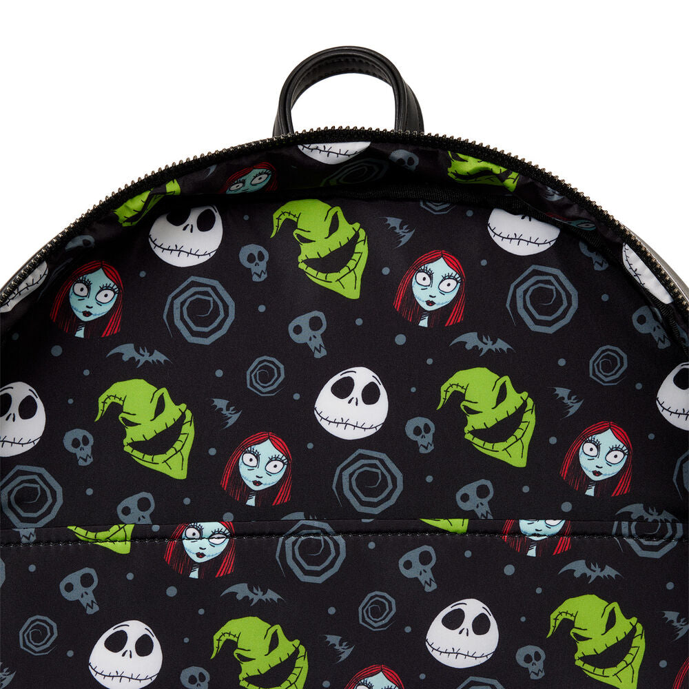Mochila Loungefly de Jack Skellington negra con rayas blancas - 4