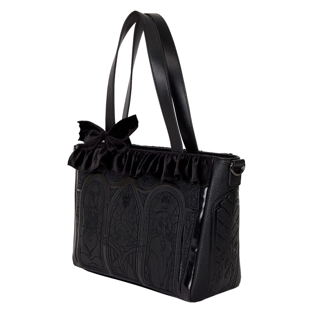 Bolso bandolera negro Loungefly de Villanas Disney con lazo y paneles ornamentales - 2