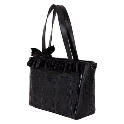 Bolso bandolera negro Loungefly de Villanas Disney con lazo y paneles ornamentales - 2