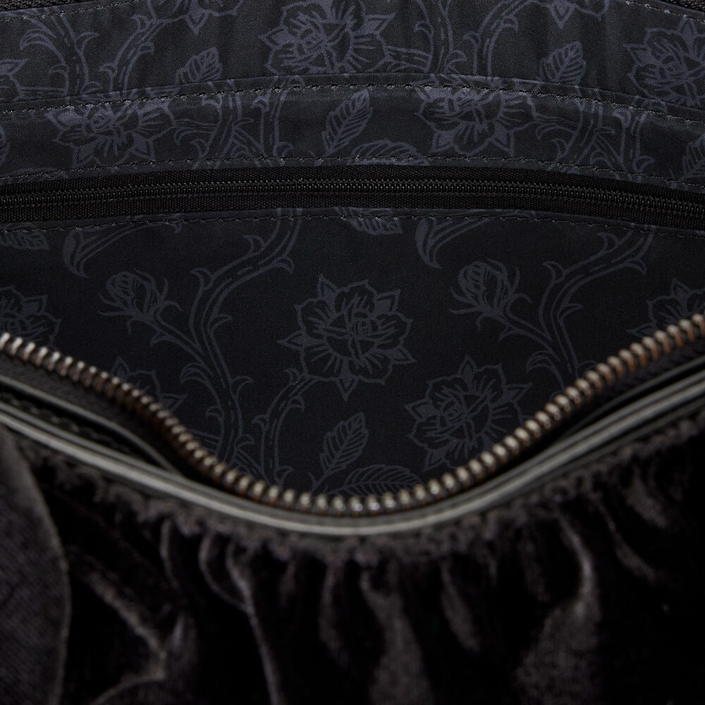 Bolso bandolera negro Loungefly de Villanas Disney con lazo y paneles ornamentales - 4