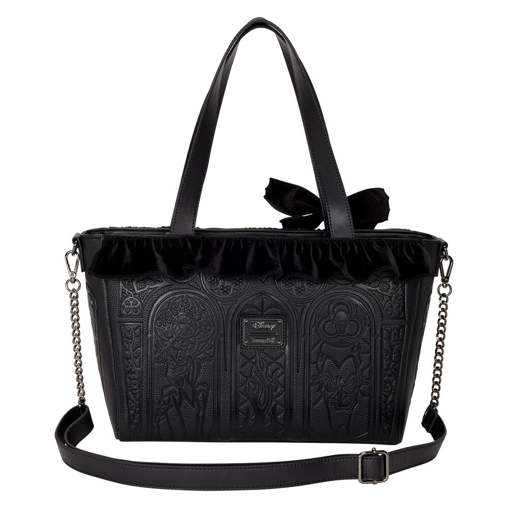 Bolso bandolera negro Loungefly de Villanas Disney con lazo y paneles ornamentales - 3