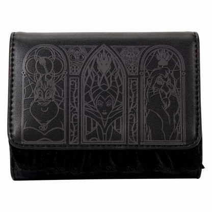 Cartera negra Loungefly de Disney Villanas con ilustraciones tonales