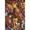 Póster ilustrado de estrellas del baloncesto