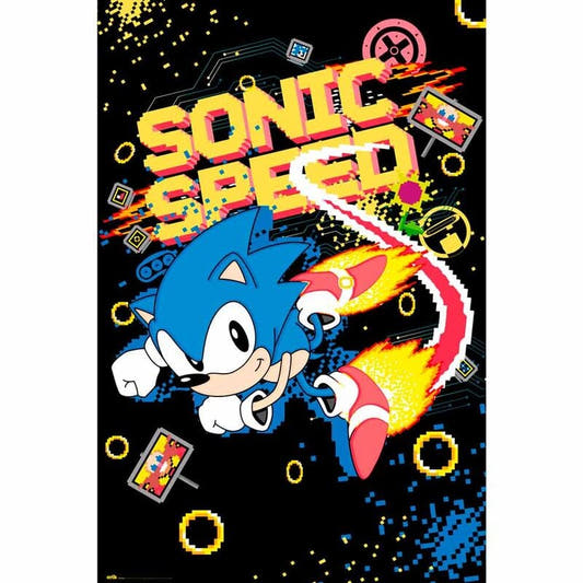 Poster Sonic the Hedgehog Speed de SEGA con Sonic corriendo