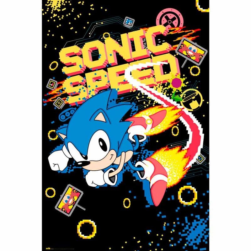 Poster Sonic the Hedgehog Speed de SEGA con Sonic corriendo