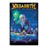 Póster Megadeth Rust in Peace con figura esquelética en tonos azules