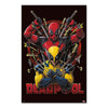 Póster Marvel de Deadpool y Lobezno con katanas y garras