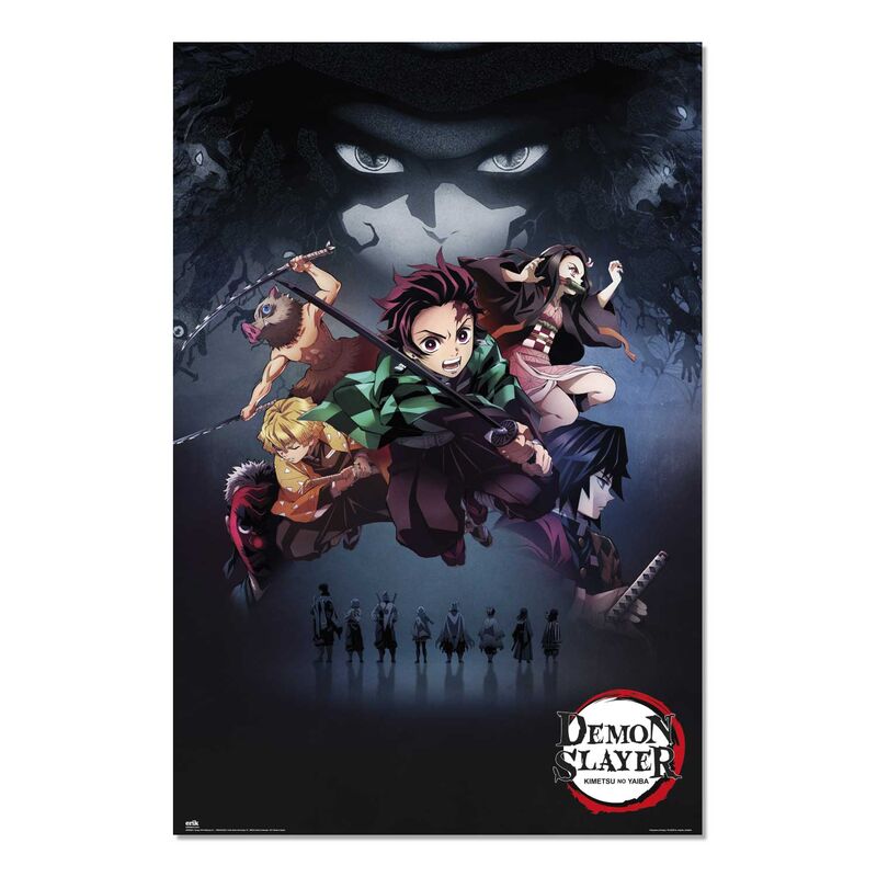 Póster vertical de Demon Slayer: Kimetsu no Yaiba con varios personajes