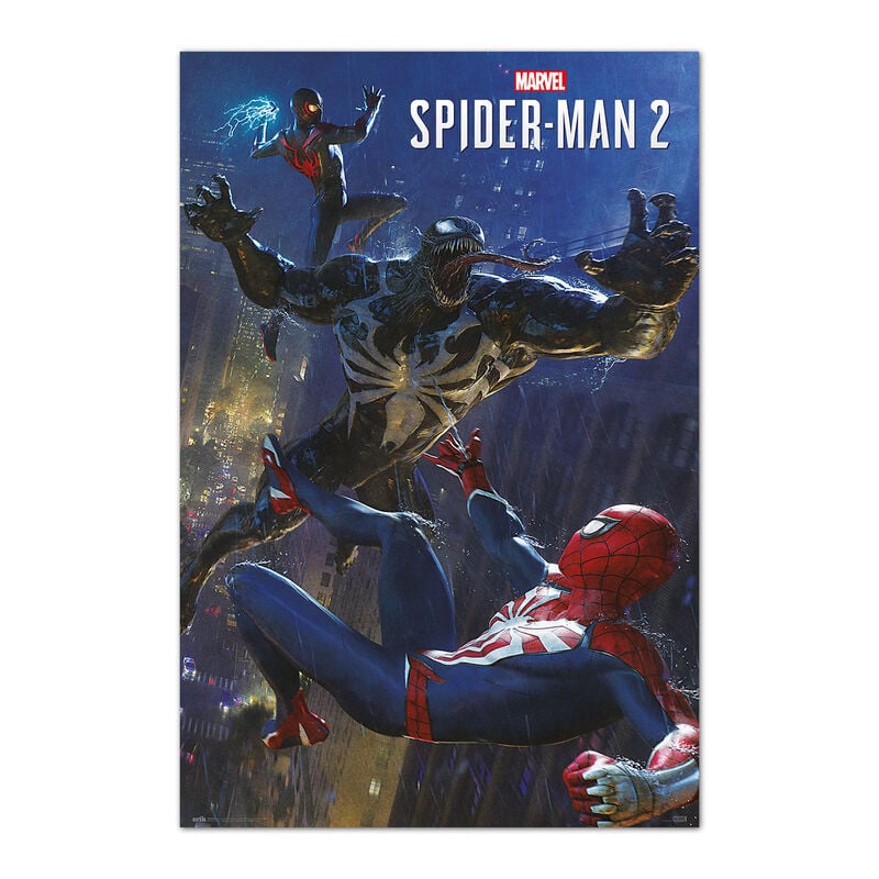 Póster vertical de Spider-Man 2 con Spider-Man y Venom