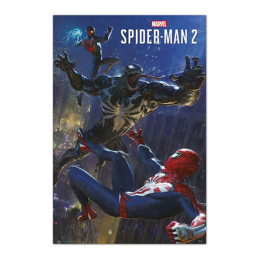 Póster vertical de Spider-Man 2 con Spider-Man y Venom