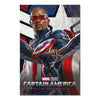 Póster vertical de Capitán América Marvel con escudo y diseño rojo, azul y blanco