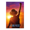 Póster de Monkey D. Luffy de One Piece con sombrero de paja y puño en alto