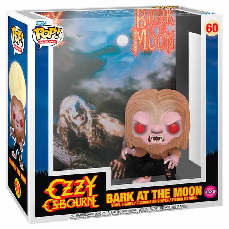 Figura Funko POP! de Ozzy Osbourne con fondo del álbum Bark at the Moon - 2