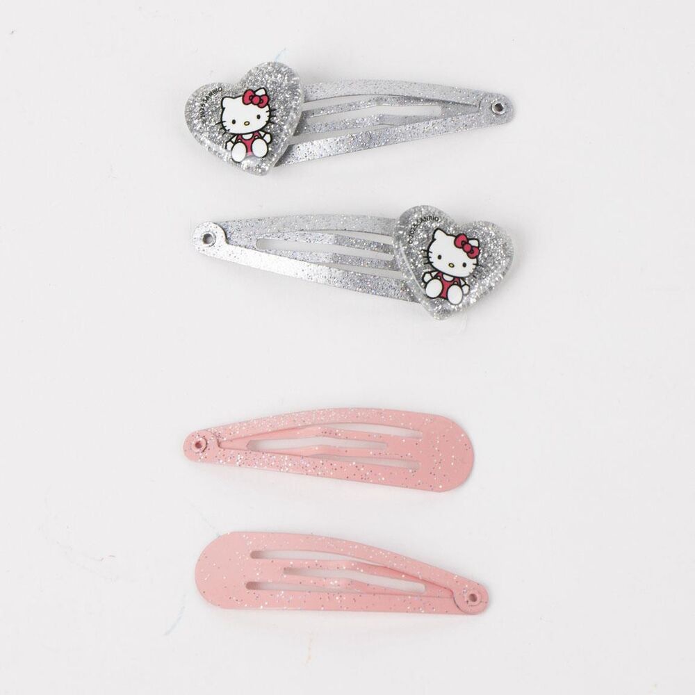 Blister de accesorios para el pelo Hello Kitty con pinzas y coleteros - 4