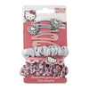 Blister de accesorios para el pelo Hello Kitty con pinzas y coleteros