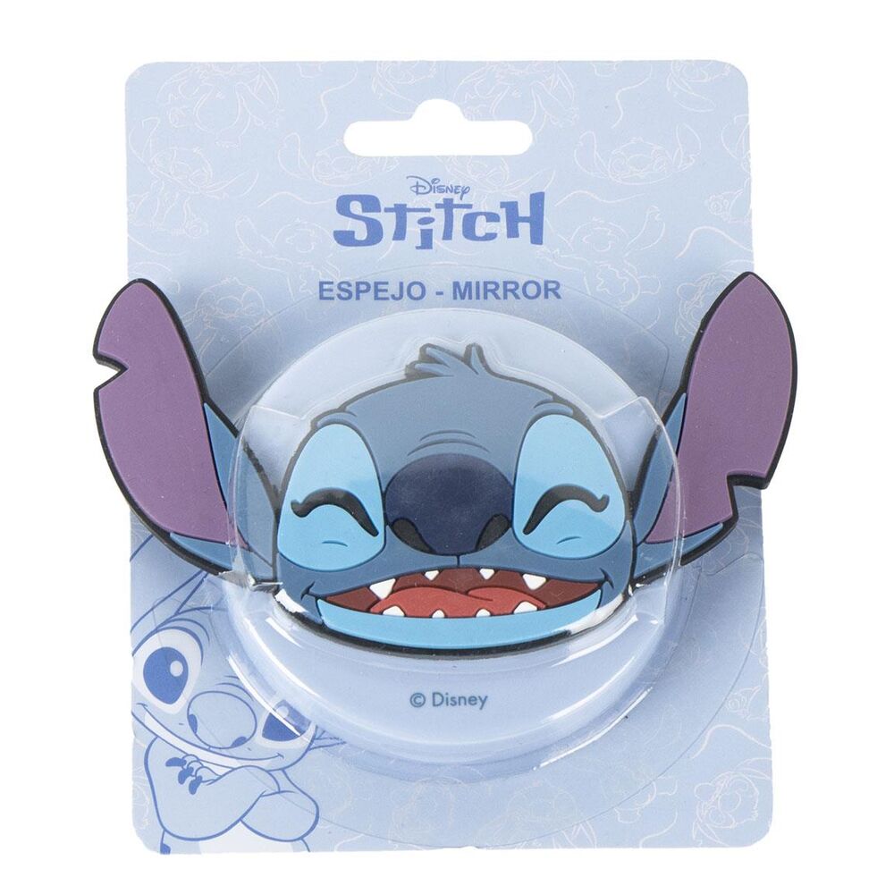 Espejo Disney de Stitch con rostro azul y orejas moradas