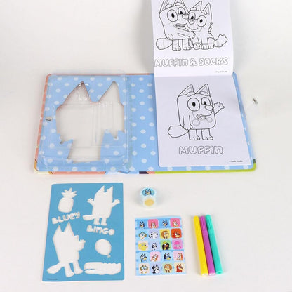 Set de cuaderno Bluey con estuche, personajes y útiles de escritura - 3