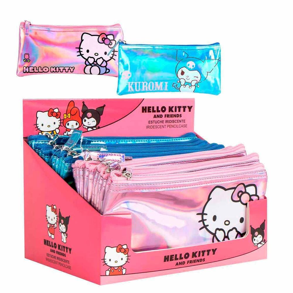 Portatodo iridiscente surtido de Hello Kitty y Kuromi