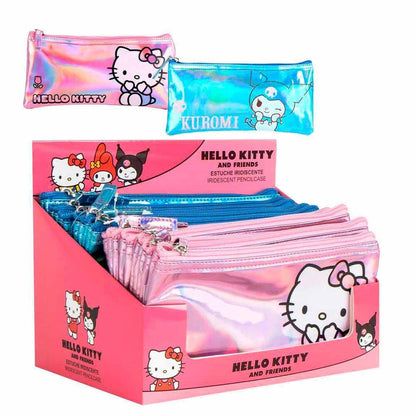 Portatodo iridiscente surtido de Hello Kitty y Kuromi