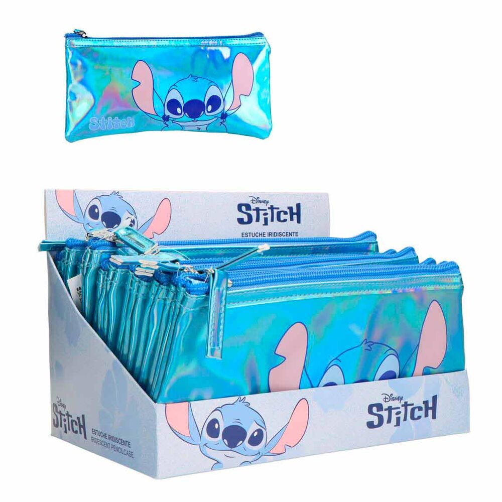 Portatodo iridiscente azul de Stitch Disney con cremallera
