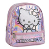 Mochila rosa iridiscente de Hello Kitty con bolsillo frontal