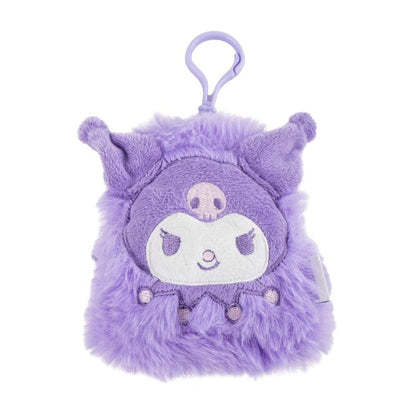 Monedero de peluche morado con diseño de Kuromi y clip superior