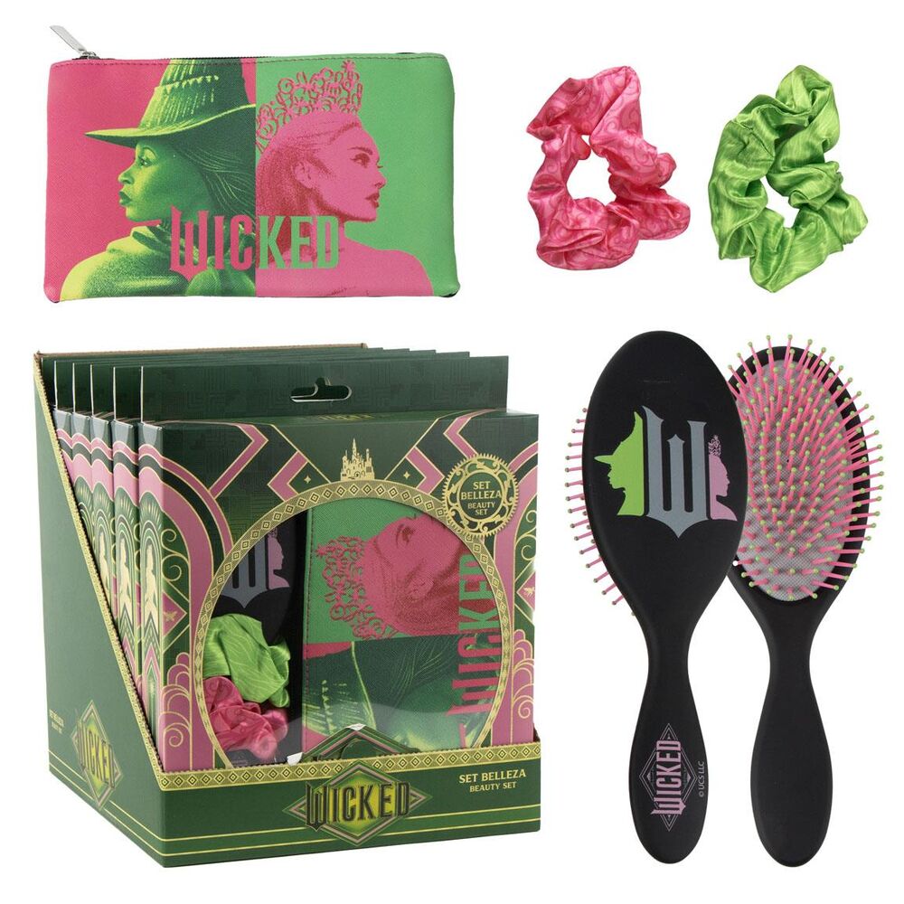Set de belleza Wicked con neceser, cepillo y dos coleteros - 2