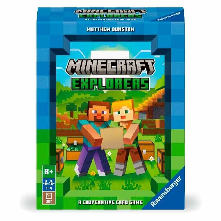 Caja del juego de cartas cooperativo Minecraft Explorers de Ravensburger