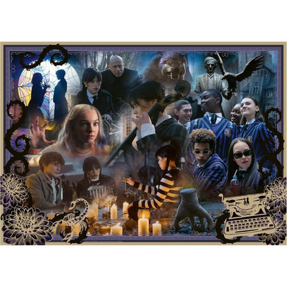 Puzzle Ravensburger de 1000 piezas de Miércoles Wednesday con personajes de la serie